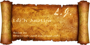 Léh Jusztina névjegykártya